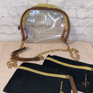 M.B. Greene Clear Crossbody Bag with Gold Trim